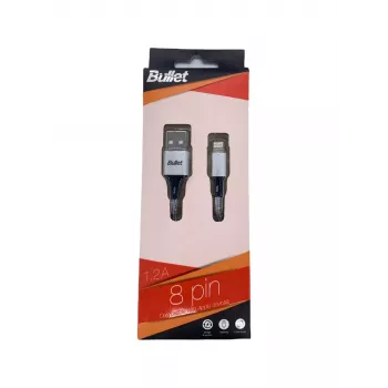 BULLET Lightning į USB-A laidas 1m, 2.4A Baltas