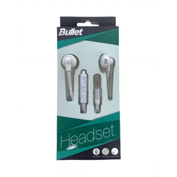 BULLET Earphones 3.5mm, 120 cm, White