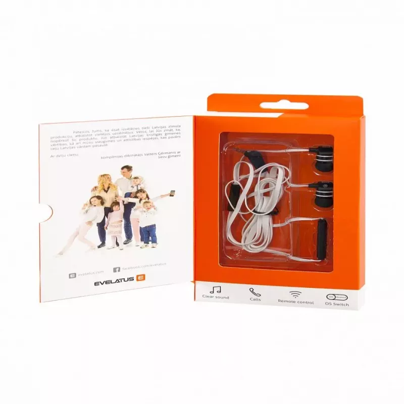 Evelatus Universal Hands Free EEP01 su Mikrofonu Juoda