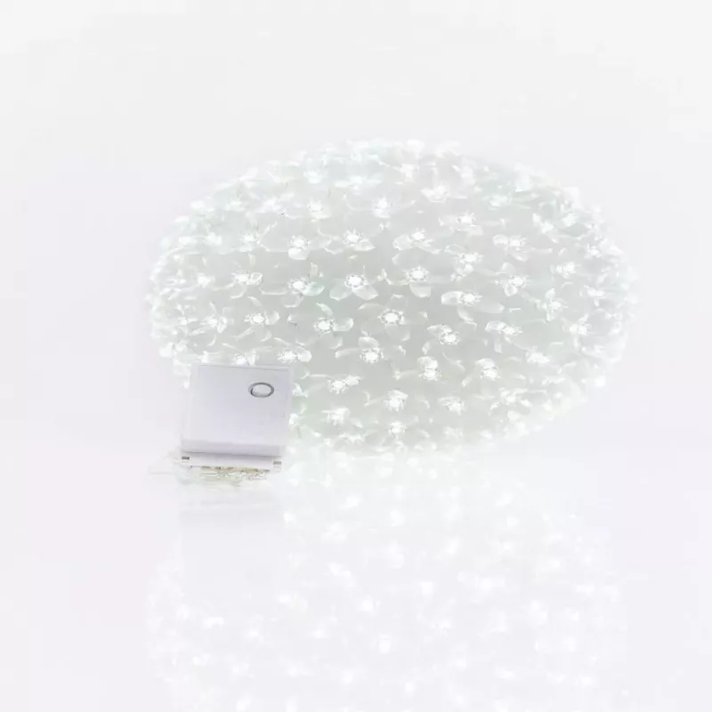 iLike Bumba ar puķēm 465 200LED D-20cm White Decorative Spherical Light with Floral Pattern