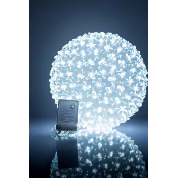iLike Bumba ar puķēm 465 200LED D-20cm White Decorative Spherical Light with Floral Pattern