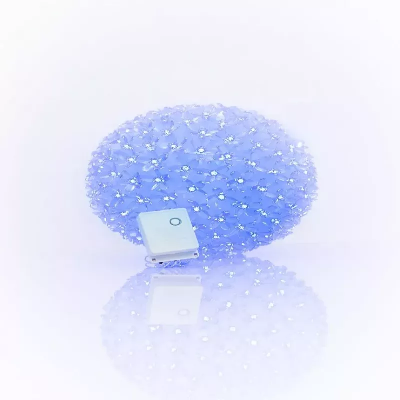 iLike Bumba ar puķēm 465 200LED D-20cm Blue Dekoratyvinis LED šviesos rutulys su gėlėmis