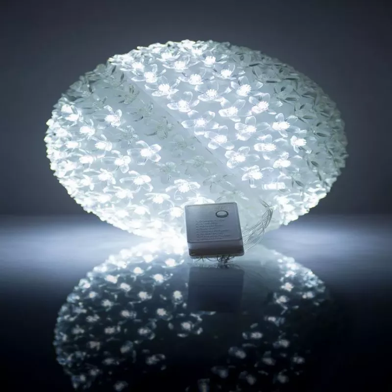 iLike Bumba ar puķēm 466 300LED D-25cm White Decorative LED Light Ball
