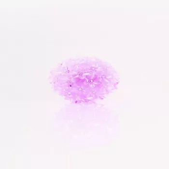 LED dekoratyvinis rutulys su gėlių raštu, 50 LED, 11 cm, violetinis