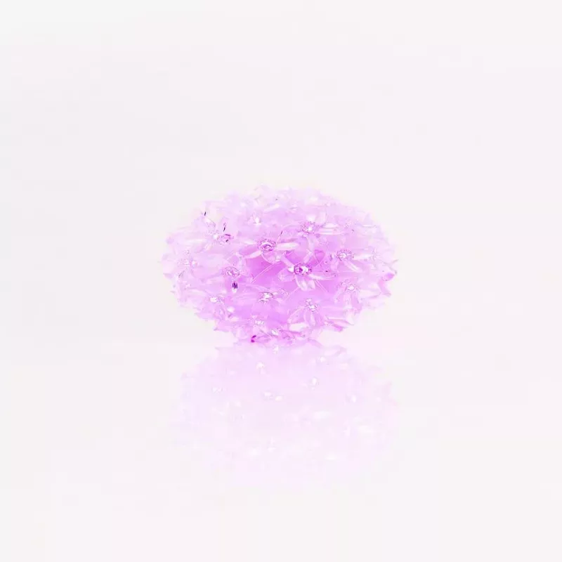 LED dekoratyvinis rutulys su gėlių raštu, 50 LED, 11 cm, violetinis