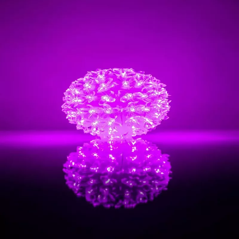 iLike Bumba ar puķēm RS-214 80LED D-13cm Purple Decorative LED Light