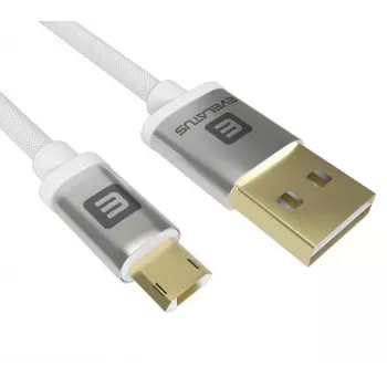 Evelatus Universal Data Cable Micro USB EDC02 Dual Side Gold Plated Connectors White