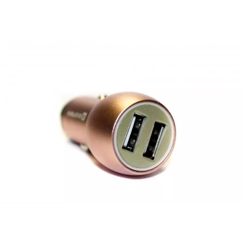 Evelatus Universal Car Charger ECC01 Pink 2 USB Port 3.1A with Stainless Steel Escape Tool