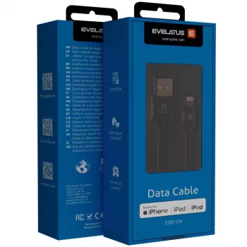 Evelatus Universal MFI Data Cable 1m MFI02 Black