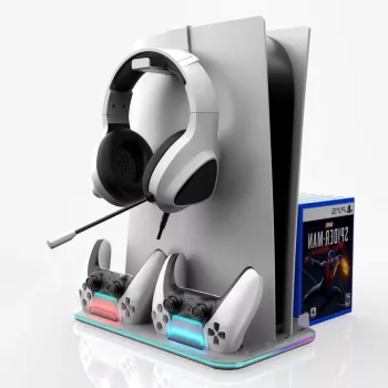 iLike Sim Cooler stovas su valdiklio įkrovikliu, skirtas Sony PlayStation 5 / 5 Slim RGB juodas