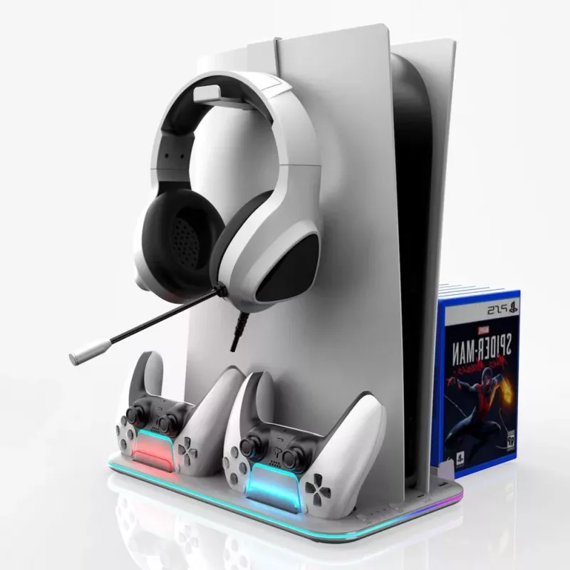 iLike Sim Cooler stovas su valdiklio įkrovikliu, skirtas Sony PlayStation 5 / 5 Slim RGB juodas