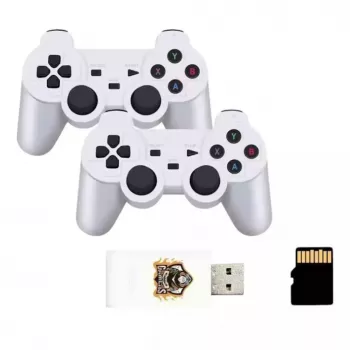 GameBox HY00 64bit Retro 20K Game 4K HDMI Stick Console / Android Box su 2 belaidžiais valdikliais balta
