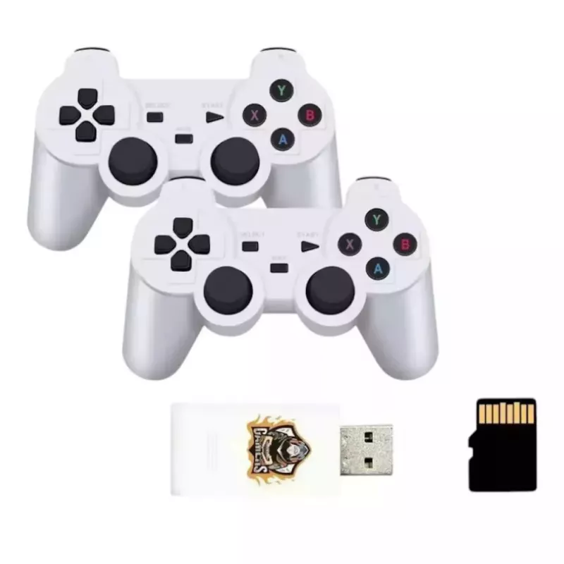 GameBox HY00 64bit Retro 20K Game 4K HDMI Stick Console / Android Box su 2 belaidžiais valdikliais balta