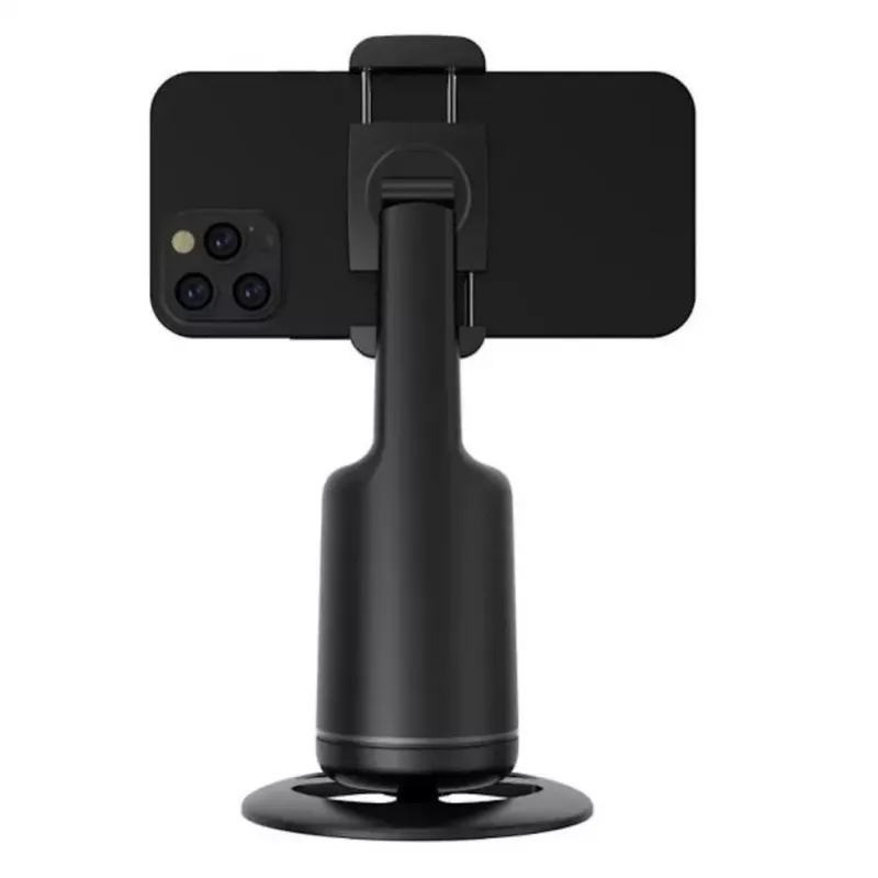 iWear P01 automatinis veido sekimo selfie strypas su trikoju ir išmaniojo telefono fiksavimu, juodas