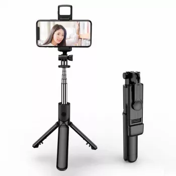 Elight S3L 3in1 LED Light Selfie Stick & Video Web Call Tripod Stand up to 68 cm with Shutter Button Black