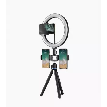 Elight O1 Flexi Tripod Stand 30cm + 10 inch LED Ring su kabeliniu nuotolinio valdymo pultu ir telefono / 3/4 varžto fiksacija juoda