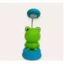Kiddyz NL1 Space Froggy vaikiška naktinė lemputė ir stalinė lempa (20x10 cm) su USB maitinimu ir pieštukų galąstuvu, žalia