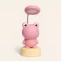 Kiddyz NL2 Space Froggy vaikiška naktinė lemputė-stalinė lempa (20x10cm) su USB maitinimu ir pieštukų galąstuvu, rožinė