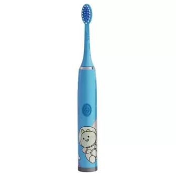 Kiddyz T1 Electric Sonic Toothbrush for Kids 3-12 Years, USB Rechargeable, 2 Brush Heads, Blue