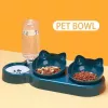 iLike augintinių kačių ir šunų šėrimo stotelė 40x22cm su automatiniu 500ml vandens dozatoriumi + 2 dubenėliai