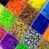 Kiddyz 4400vnt Apyrankių gaminimo rinkinys: gumytės, kabliukai, segtukai ir pakabukai, organizuota laikymo dėžutė, įvairiaspalvis