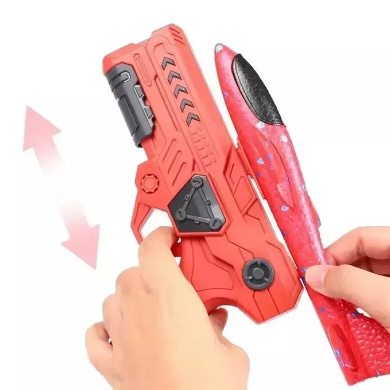 Kiddyz Styrofoam Airplane Gun Launcher su sklandytuvu, patvarus ir lengvas žaislas