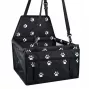 iLike Small Dog & Cat Car Travel Carrier Waterproof & Foldable Black Paw Print