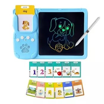 Kiddyz mokymosi planšetė su 112 kalbančių kortelių ir 8,5 colių LCD rašymo planšete, įkraunamas per USB, lavinantis žaislas vaikams nuo 3 iki 8 metų