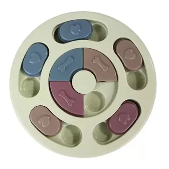 iLike Dog Treat Puzzle Feeder diam. 24 cm Interactive Slow-Eating Toy Training Game Multicolor