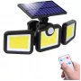 Elight Solar Sensor Wall Light 3in1 LS6 su judesio jutikliu, nuotolinio valdymo pulteliu ir laidiniu saulės baterijos skydeliu, juoda