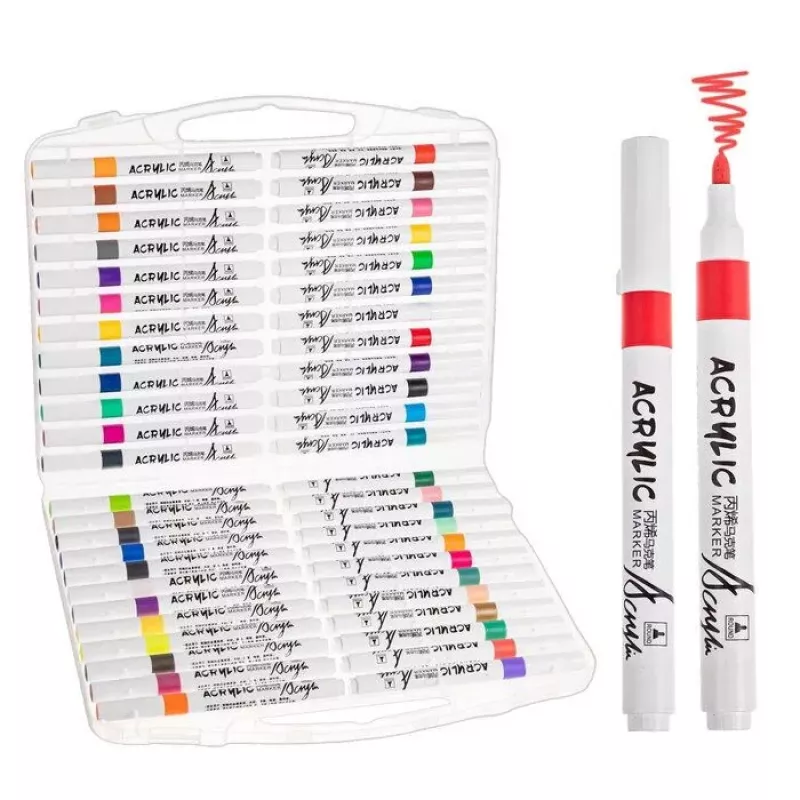 iLike Marker Set 60 Colors Dual-Tip Professional Drawing Markers Multicolor