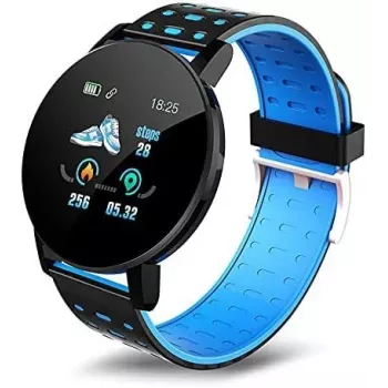 iWear Smart Band 119s Plus Fitness Tracker Heart Rate & Sleep Monitor Black White