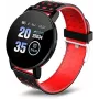 iWear Smart Band 119s Plus Fitness Tracker Heart Rate & Sleep Monitor Black Red