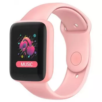 iWear M7 Smart & Fit Watch su pilnu lietimu 1,3 colio IPS, medijos valdymu, širdies ritmu, kraujospūdžiu, Social Pink