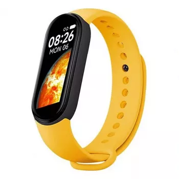 iWear SM7 išmanioji apyrankė 0.96 colio TFT – kūno rengybos sekimo įrenginys IP67 su širdies ritmo ir kraujospūdžio matavimu / socialiniai pranešimai / miego stebėjimas geltona
