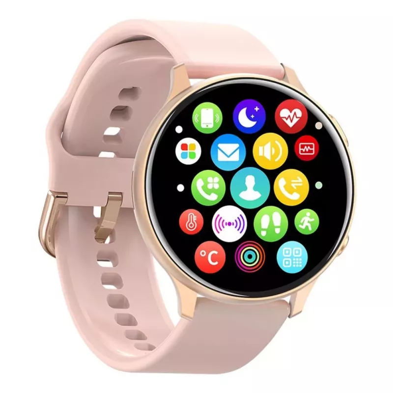 iWear Active 2 Aluminum Sport BT Call Smart Watch 1.3'' IPS Display with Heartrate / Oxygen Monitor Pink