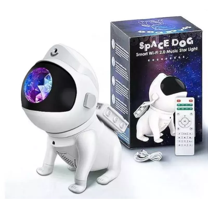 Elight G6 Space Dog Nebula Effect Wall & Ceiling Projector with Speaker, Bluetooth App, Remote Control, White