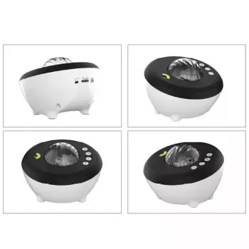 Elight J1 Aurora projektorius su atmosferos garsais ir Bluetooth garsiakalbiu, išmanusis Wi-Fi Bluetooth programėlės valdymas, baltas