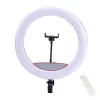 Elight SR14 36cm LED žiedinė šviesa su išmaniojo telefono laikikliu + 220V adapteriu + Bluetooth nuotolinio valdymo pultu juoda