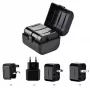 iLike CP TR1 Network 3in1 Multi-Adapter UK 3-Pin - Euro 2pin - US (USA) - Asia + Storage Case Black