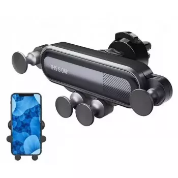 WoW O4 Octopus 4-Point Gravity Auto Fix Automobilio Oro Vėdinimo Angos Laikiklis Išmaniesiems Telefonams (iki 6,5 colių) Juodas