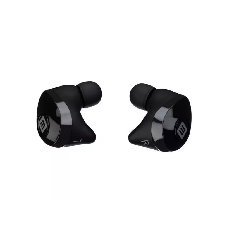 EVELATUS EBE01BK Tikri belaidžiai stereo ausinės su Bluetooth 5.0, IPX4, juodos