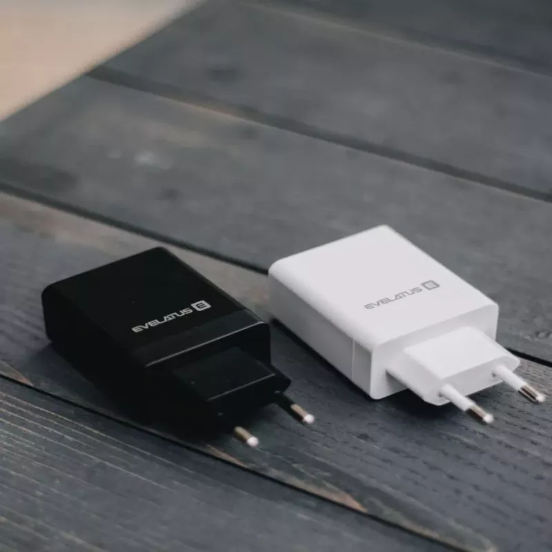 Evelatus Universal Travel Charger ETC04 USB 2.4A + Type-C 3A 30W Power Delivery Black