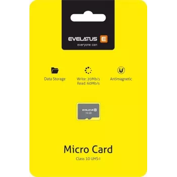 EVELATUS Universal Micro SD kortelė 16GB 3.0 EMC01 Skaitymas 60MB/s Rašymas 20MB/s