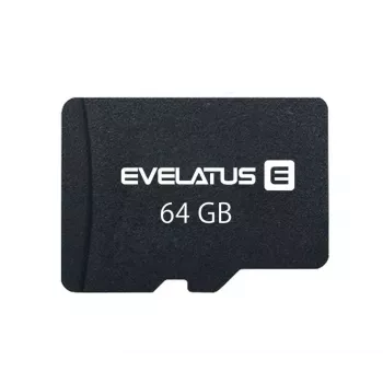 Evelatus MicroSDXC 64GB Class 10 UHS-I U1 V10 atminties kortelė, 60MB/s skaitymas, 20MB/s rašymas