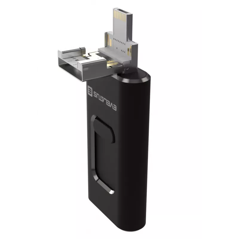 Evelatus USB Flash 4in1 64GB EFD03 (USB, Micro, Type C ir iPhone) Juoda