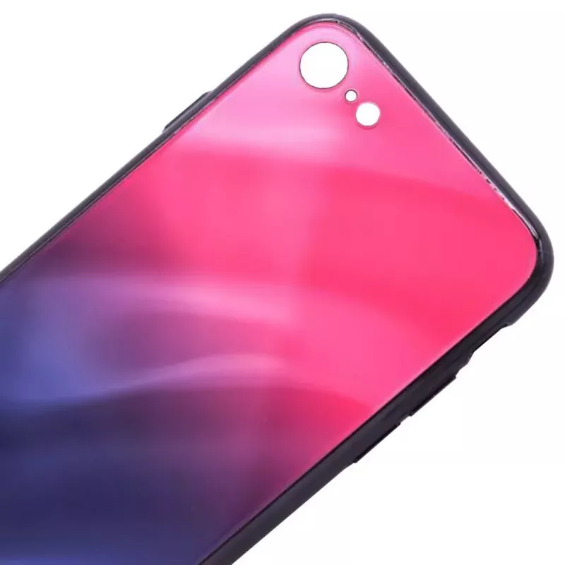 Evelatus Apple iPhone 7/8/SE2020/SE2022 Water Ripple Gradient Color Anti-Explosion Tempered Glass Case Gradient Pink-Purple