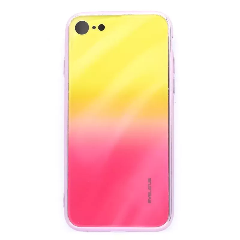 Evelatus iPhone 7/8/SE2020/SE2022 Water Ripple Full Color Electroplating Tempered Glass Screen Protector Gradient Yellow-Pink