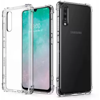 Evelatus Samsung Galaxy A70 Military Shockproof Silicone Case TPU Transparent