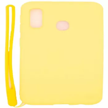 Evelatus Samsung A20e Soft Touch Silicone Case with Strap Yellow